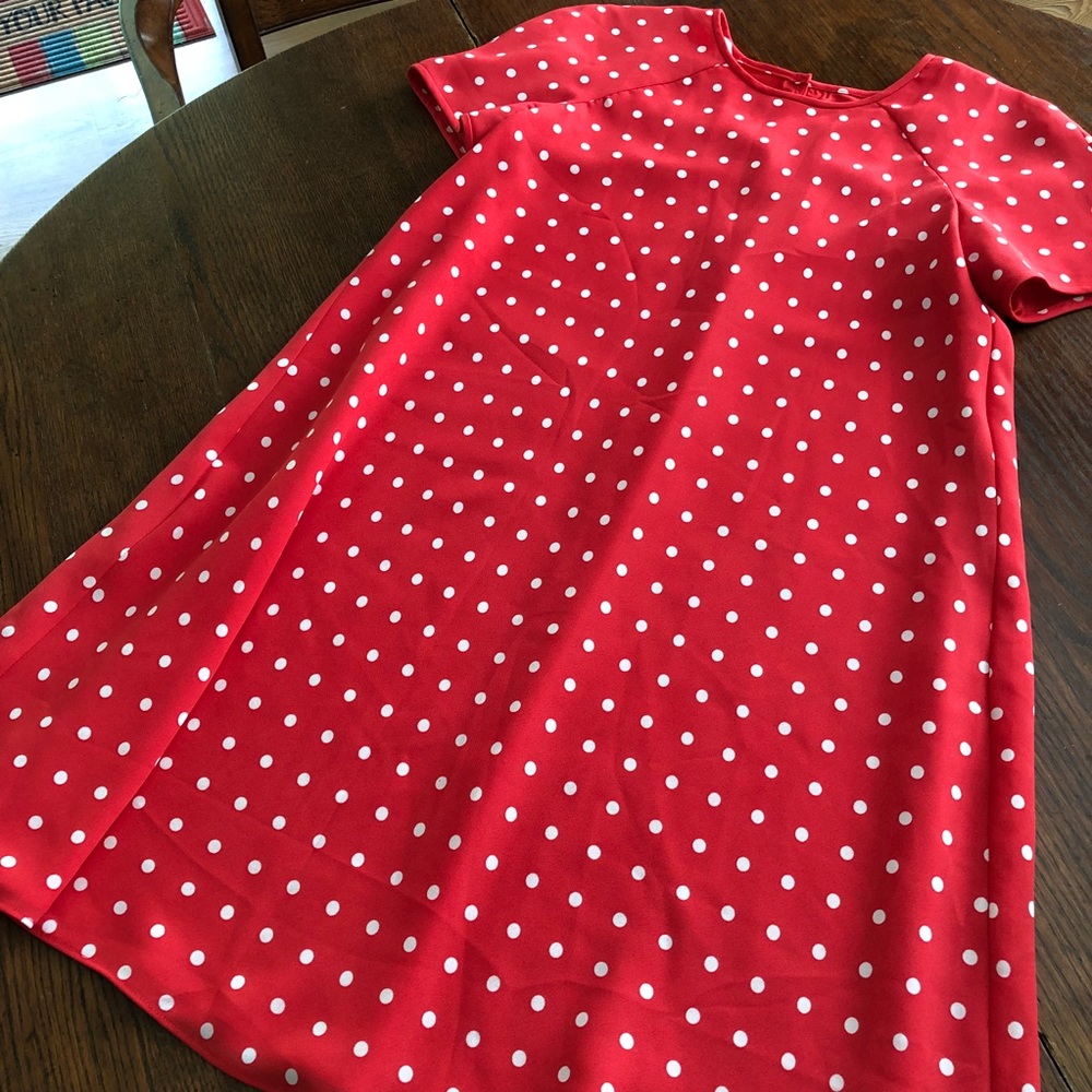 Liz Claiborne Mod Dress Polka Dots Tangerine Lined